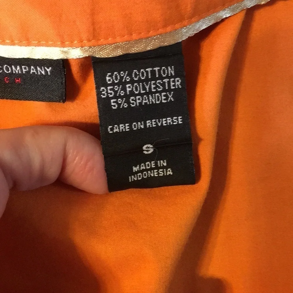 NEW York & Company Orange Button Up Blouse Size S - Picture 3 of 5